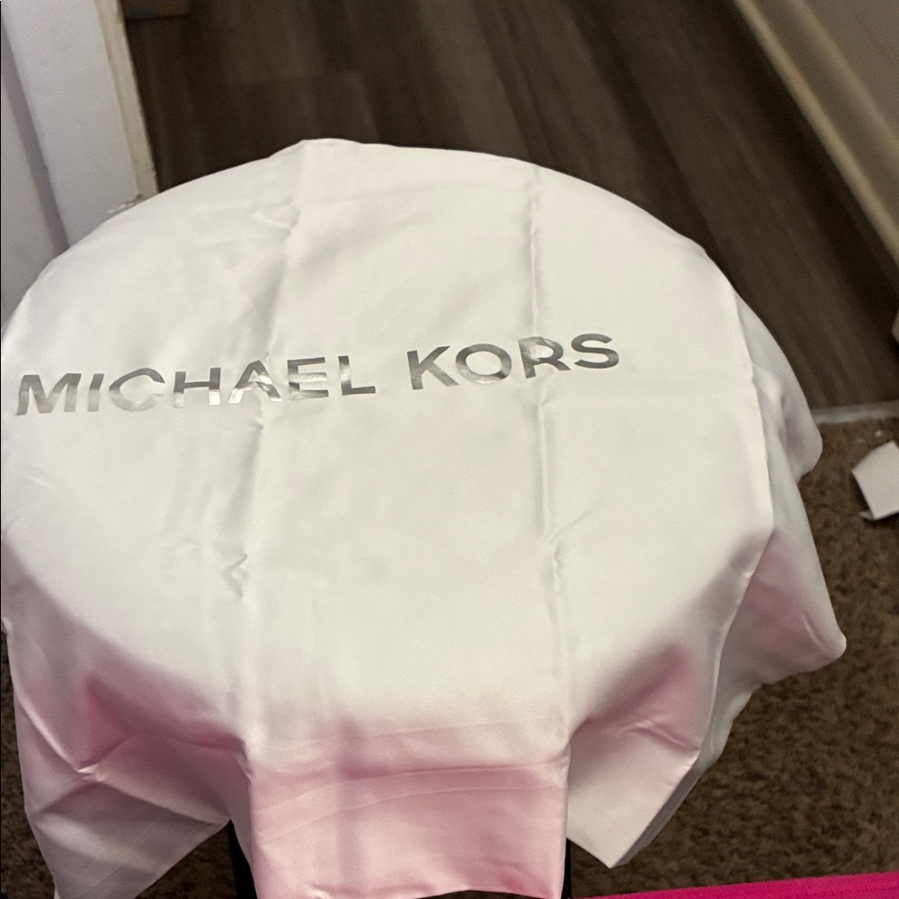 Michael Kors Pink and White Ombre Drawstring Dust Bag